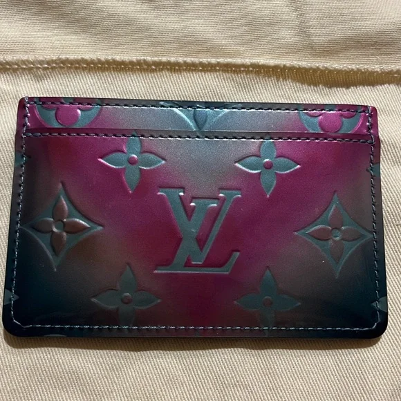 LouisVuitton Metallic Vernis Card Holder Blue Pink - Picture 4 of 5